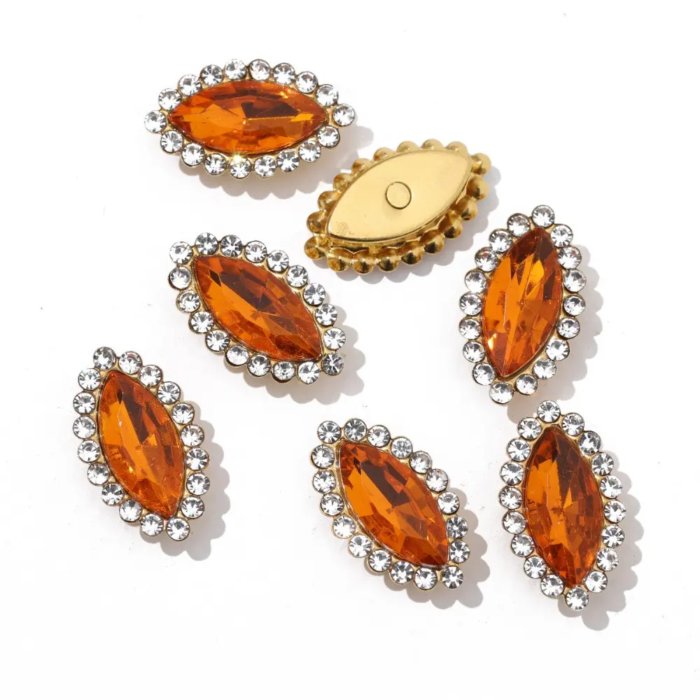 100pcs/set Multicolor Horse Eye Crystal Glass Diamonds Stones Flatback Sew on Claw Rhinestones for DIY Jewelry Clothes Shoes Bag