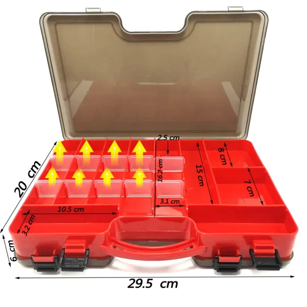 Portable Fishing Tackle Box Large Capacity Double Layer Fishing Baits Lure Storage Case Multi Compartments Fishing Accessories