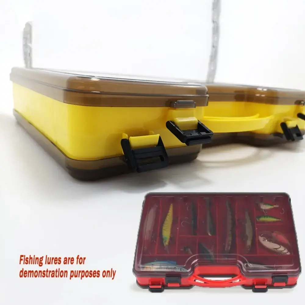 Portable Fishing Tackle Box Large Capacity Double Layer Fishing Baits Lure Storage Case Multi Compartments Fishing Accessories