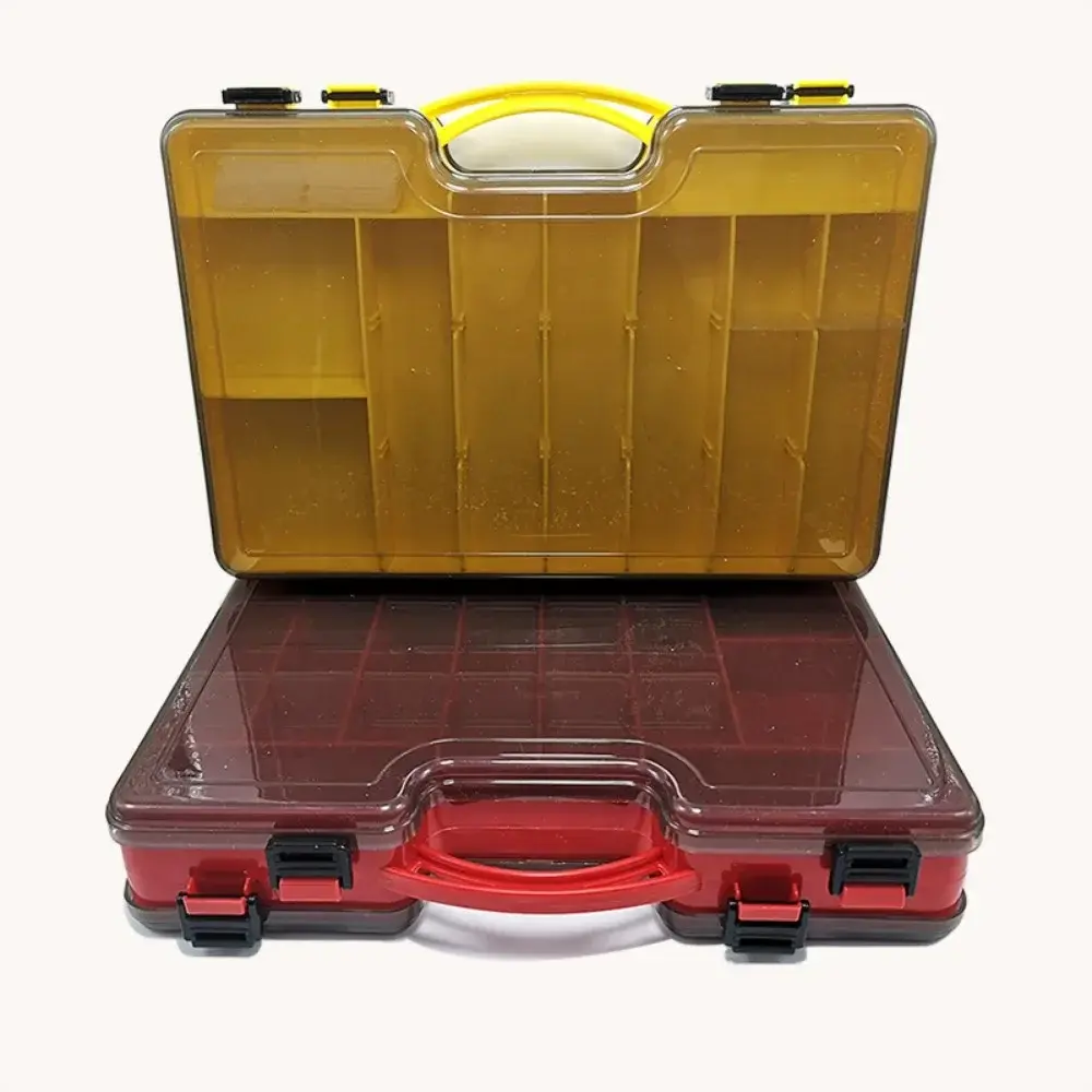 Portable Fishing Tackle Box Large Capacity Double Layer Fishing Baits Lure Storage Case Multi Compartments Fishing Accessories