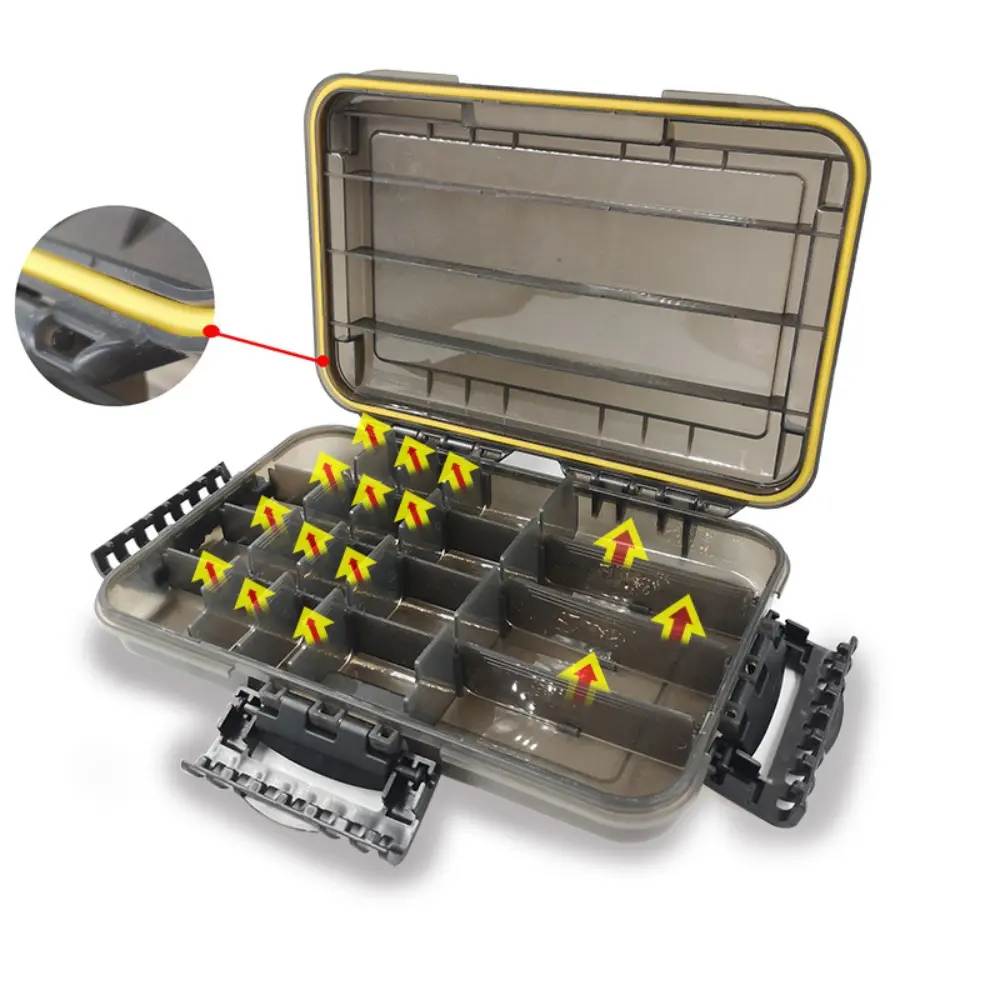 Large Waterproof Fishing Tackle Box Organizer with Removable Divider Portable Fishing Lure Bait Storage Case Fishing Accessories
