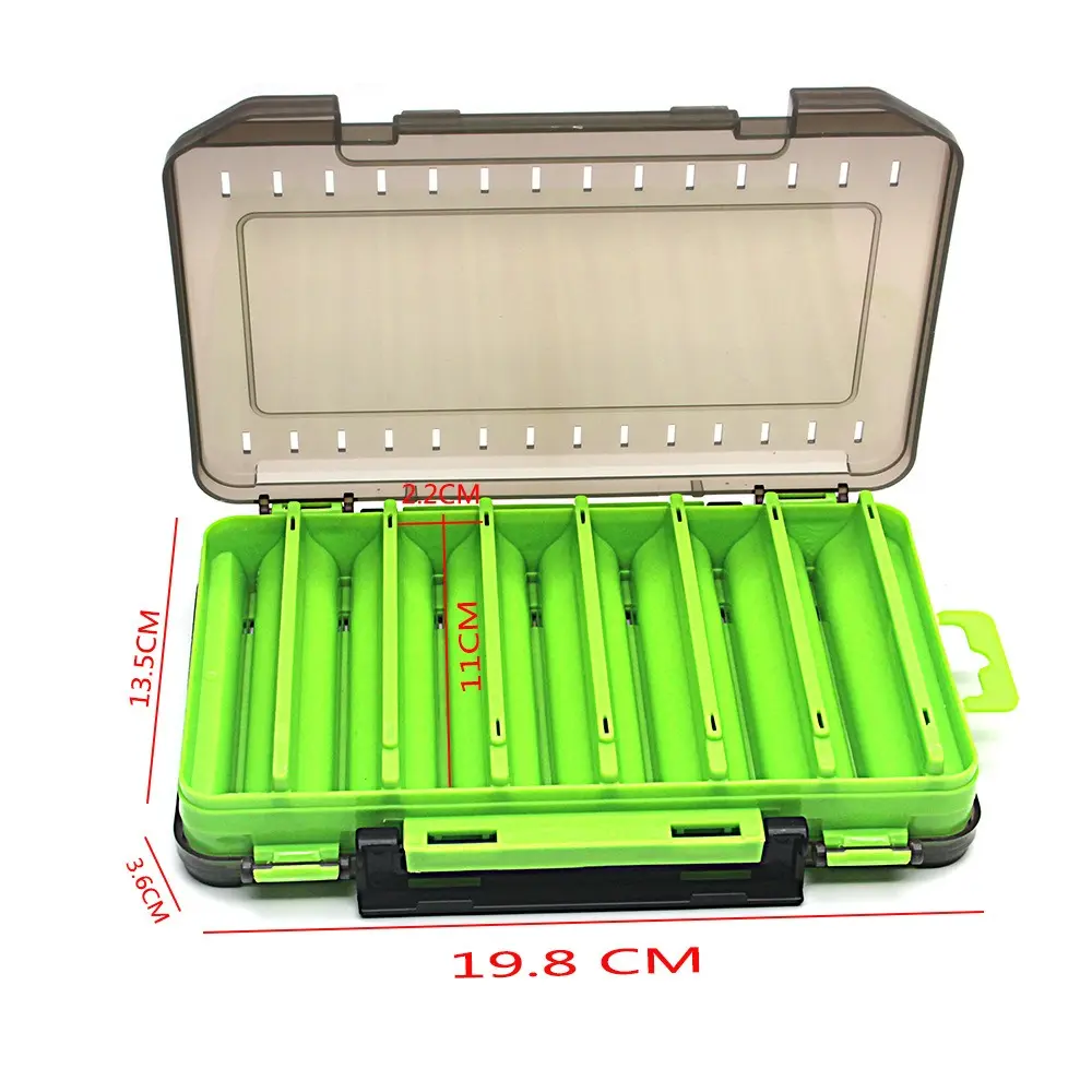 Double Sided Portable Lure Hook Boxes 12 14 Compartment Fishing Tackle Box Lure Baits Container Storage Case Fishing Accessories