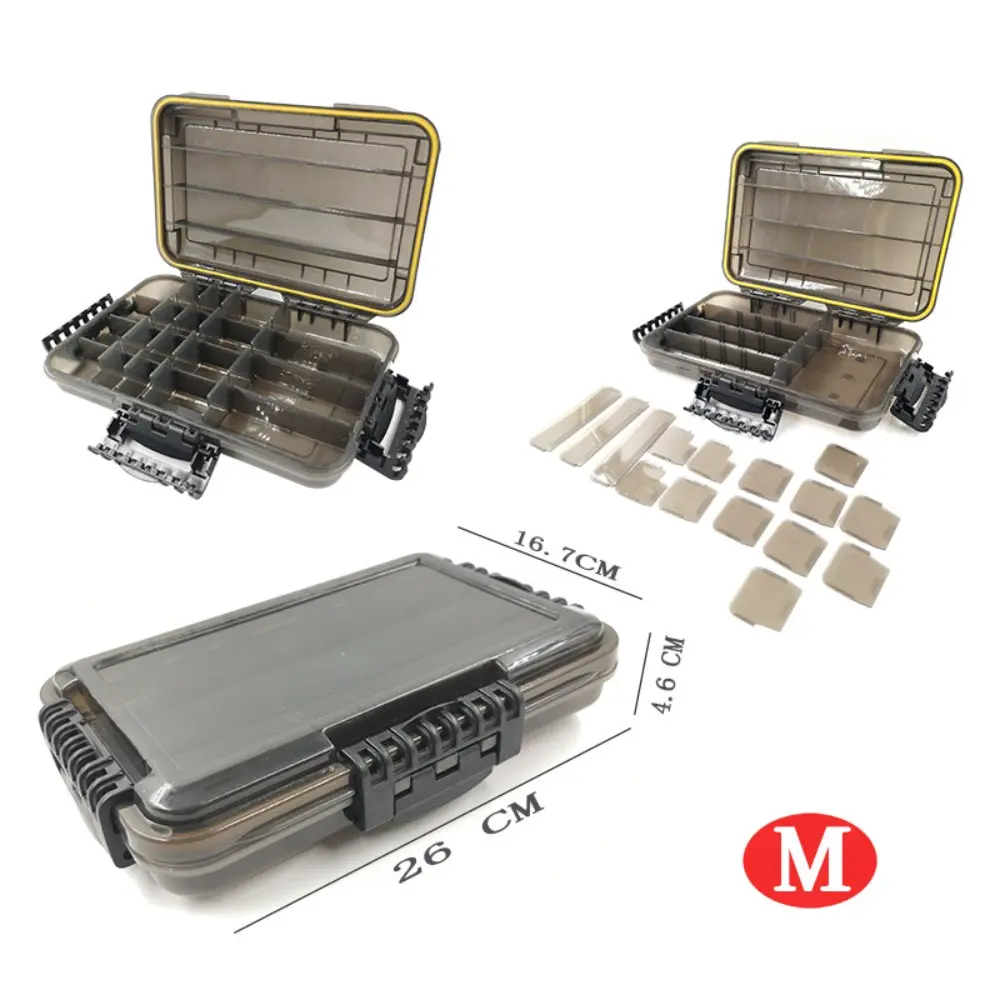 Large Waterproof Fishing Tackle Box Organizer with Removable Divider Portable Fishing Lure Bait Storage Case Fishing Accessories