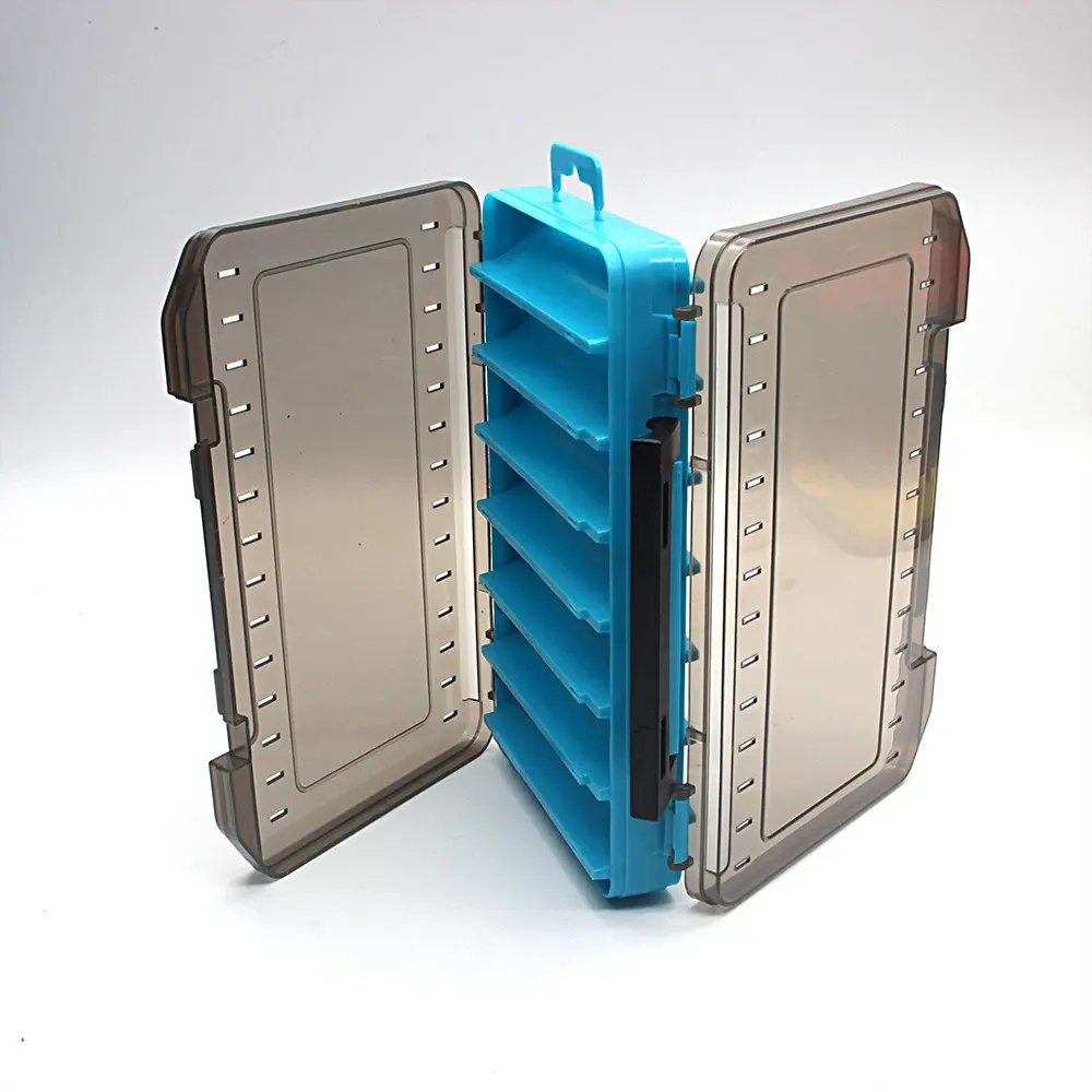 Double Sided Portable Lure Hook Boxes 12 14 Compartment Fishing Tackle Box Lure Baits Container Storage Case Fishing Accessories