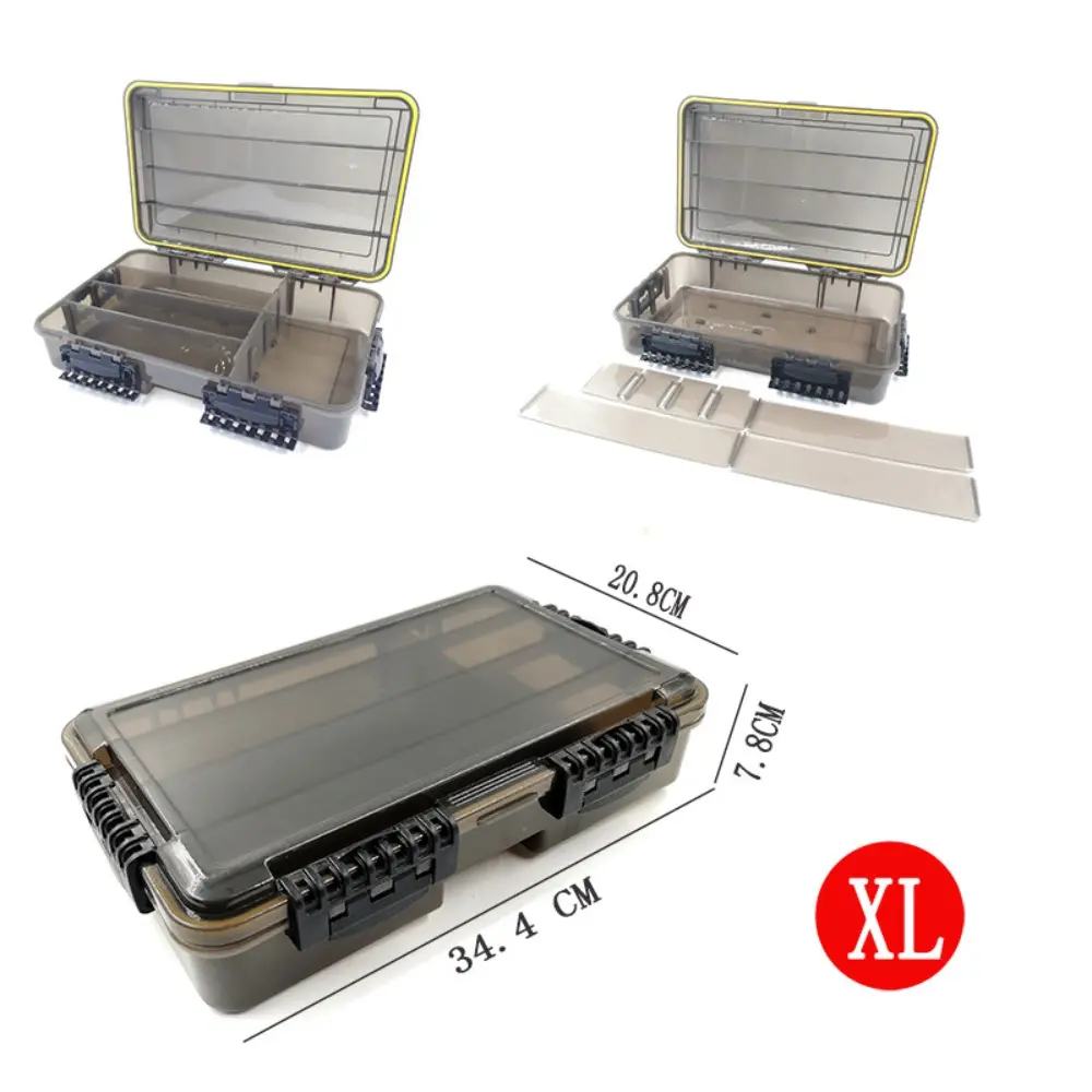 Large Waterproof Fishing Tackle Box Organizer with Removable Divider Portable Fishing Lure Bait Storage Case Fishing Accessories