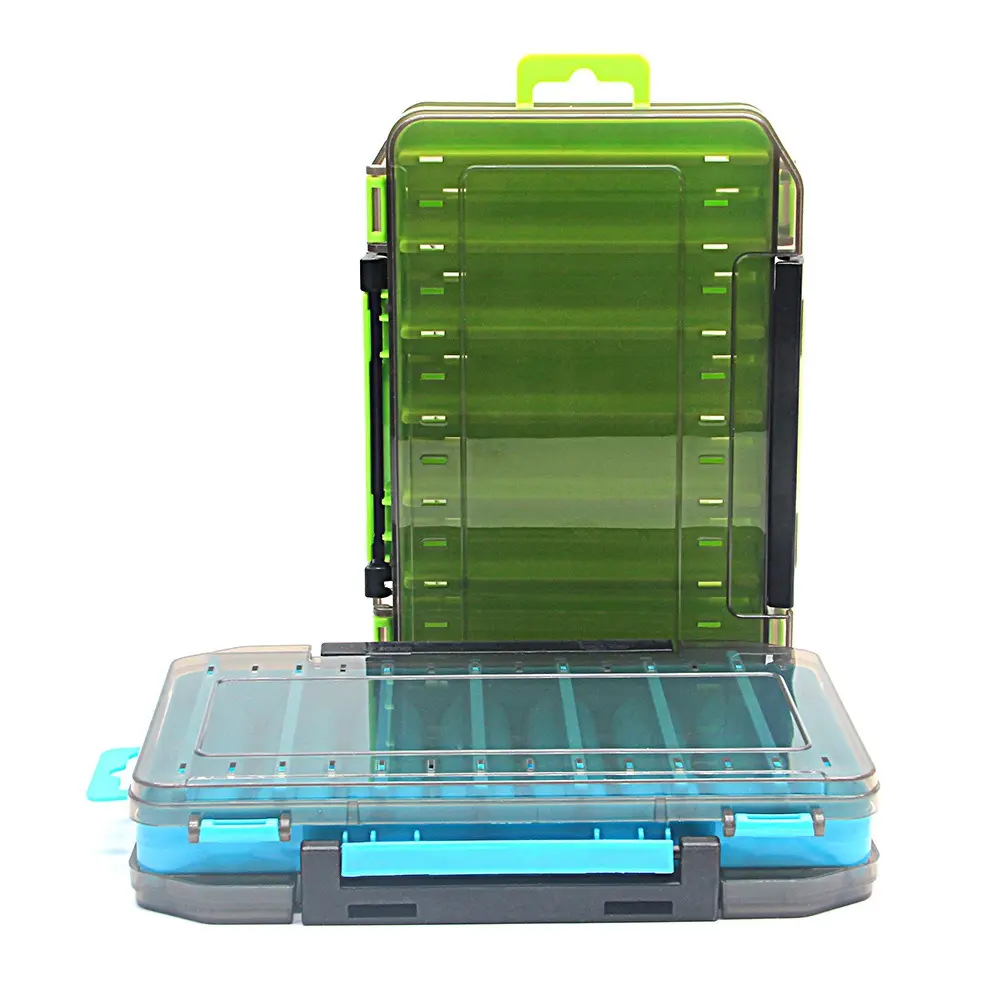 Double Sided Portable Lure Hook Boxes 12 14 Compartment Fishing Tackle Box Lure Baits Container Storage Case Fishing Accessories
