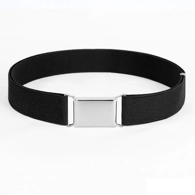 Women's Adjustable Elastic Stretch Belt Comfortable Invisible Waist Belt for Jeans Pants Dress Square Easy Buckles Waist Belt
