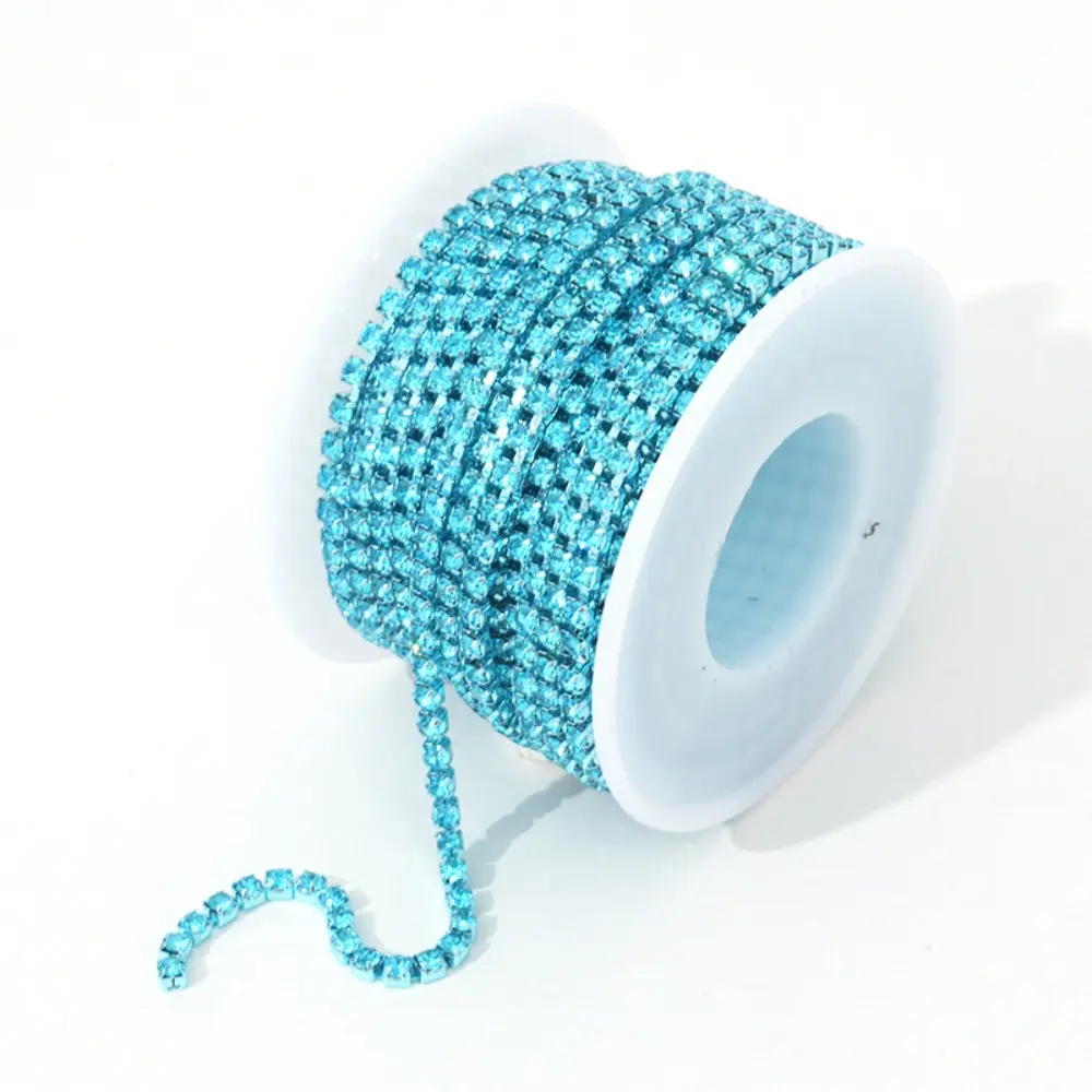 10 Yards 3mm Bling Crystal Rhinestone Close Chain Trim Claw Cup Chains Trimming for Sewing Crafts DIY Clothes Shoes Bags Jewelry