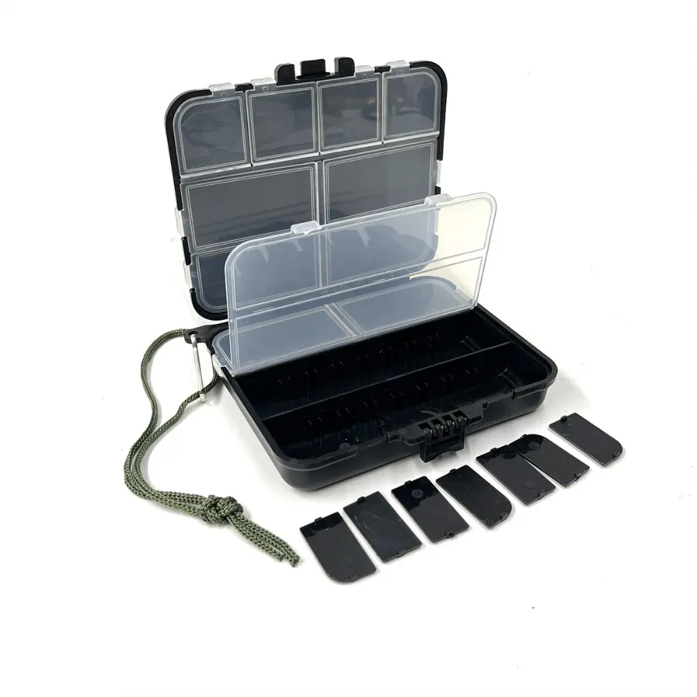 Plastic Fishing Tackle Boxes for Lure Accessories Storage Snap Swivel Hook Gear Baits Ideal for Fishing Storage Containers Black