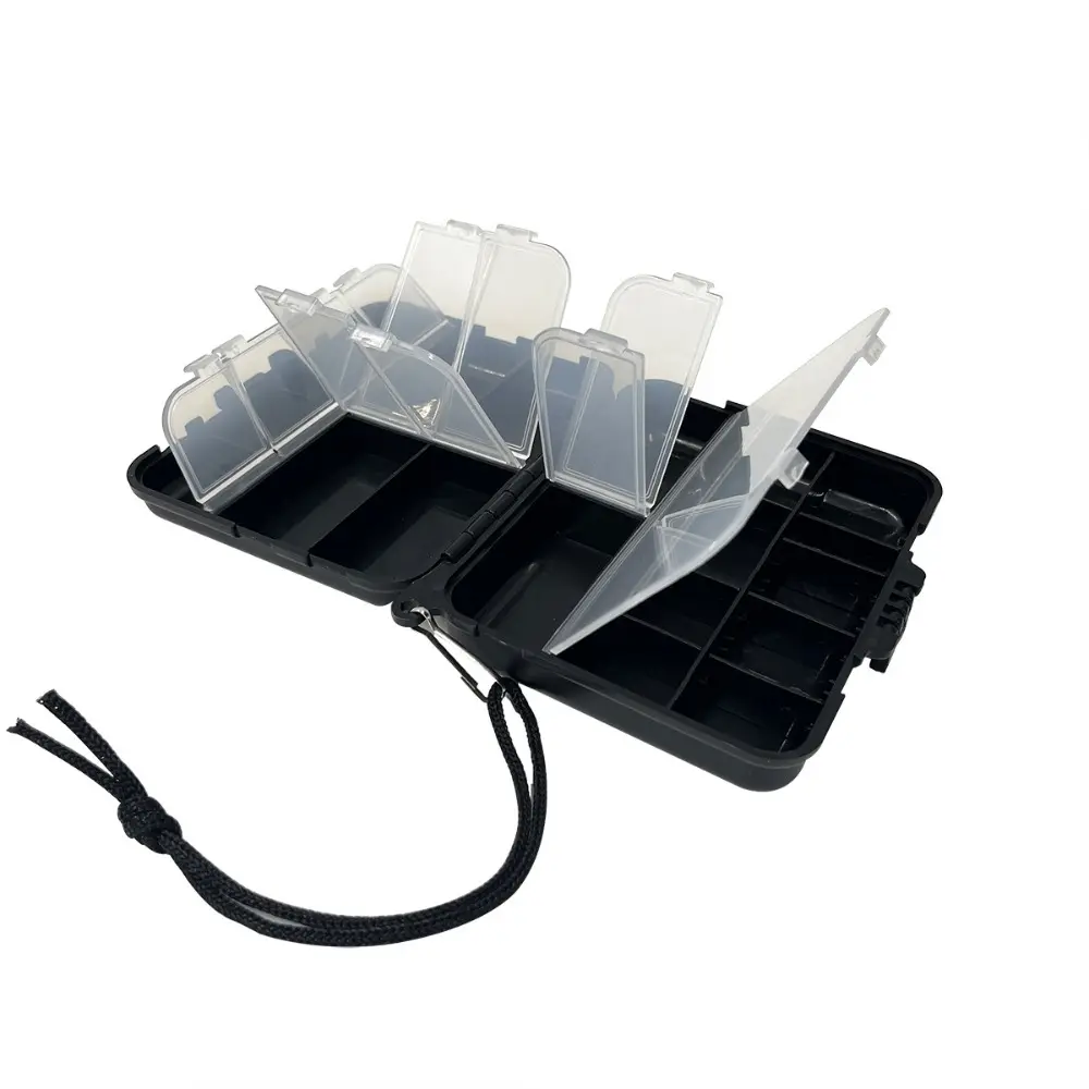 Plastic Fishing Tackle Boxes for Lure Accessories Storage Snap Swivel Hook Gear Baits Ideal for Fishing Storage Containers Black