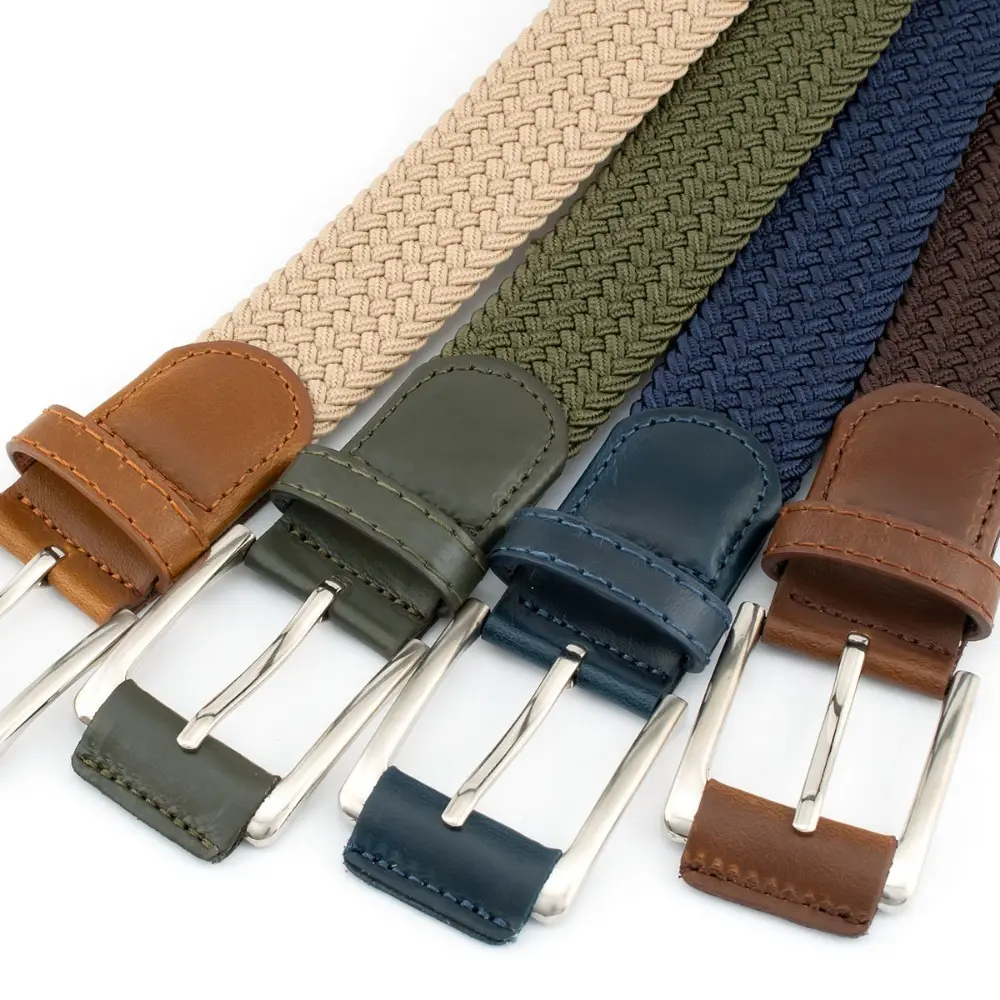 1pc Stretch Woven Braided Belt for Men Women Junior Casual Jeans Pants Golf Belt Canvas Belt