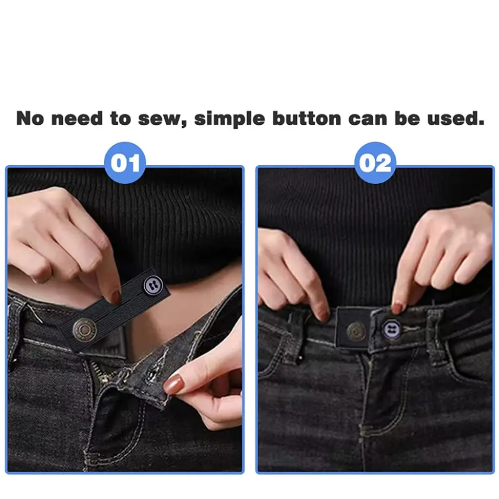 5pcs/lot Elastic Waist Extenders Adjustable Waistband Expanders for Women Men Jeans Pants Button Extender