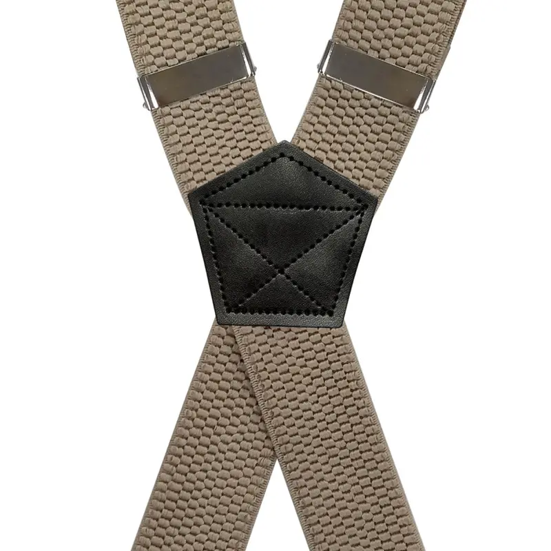 Heavy Duty Suspenders for Men Work Outdoor 3.8cm X-Back 4 Strong Clips Adjustable Elastic Trouser Braces Strap Belt