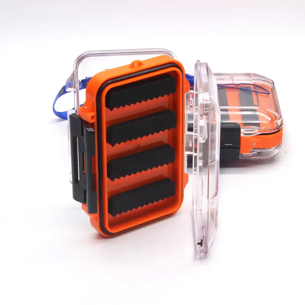 Transparent Fly Boxes Double Side Waterproof Fishing Tackle Box With Easy Grip Foam and Slit Foam Insert for Dry Wet Nymph Flies