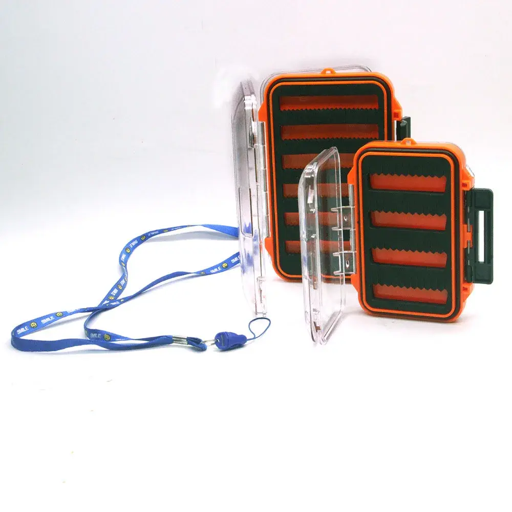 Transparent Fly Boxes Double Side Waterproof Fishing Tackle Box With Easy Grip Foam and Slit Foam Insert for Dry Wet Nymph Flies
