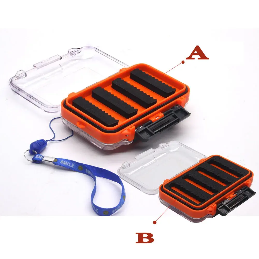 Transparent Fly Boxes Double Side Waterproof Fishing Tackle Box With Easy Grip Foam and Slit Foam Insert for Dry Wet Nymph Flies