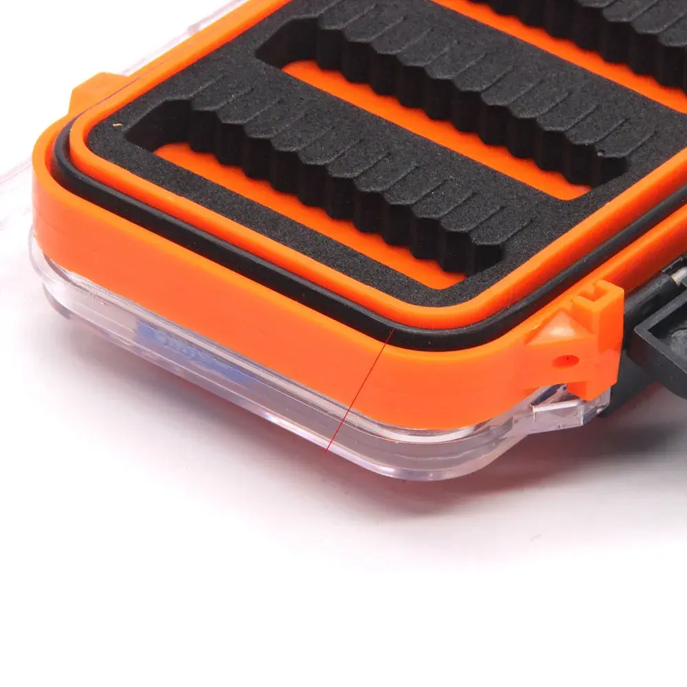 Transparent Fly Boxes Double Side Waterproof Fishing Tackle Box With Easy Grip Foam and Slit Foam Insert for Dry Wet Nymph Flies