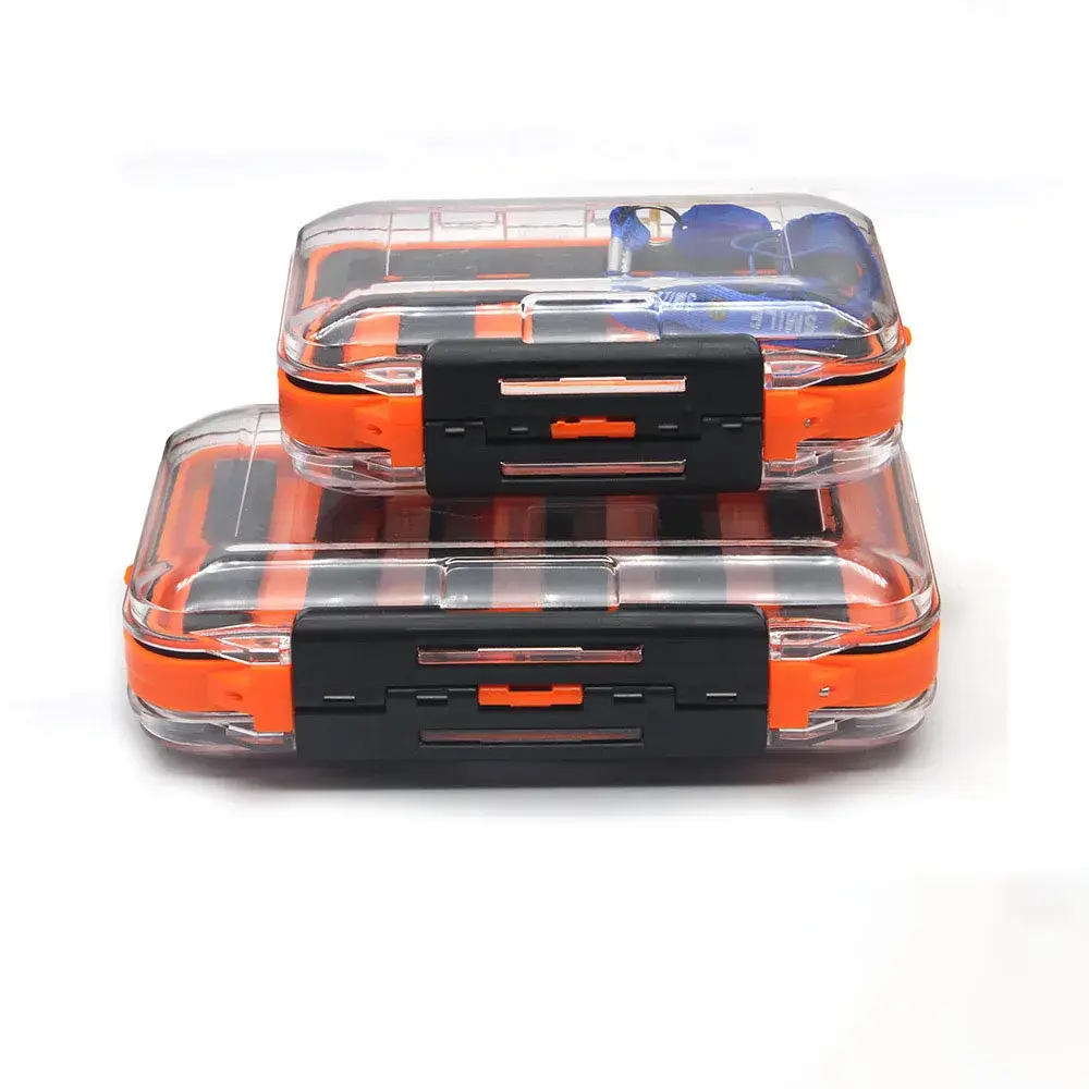 Transparent Fly Boxes Double Side Waterproof Fishing Tackle Box With Easy Grip Foam and Slit Foam Insert for Dry Wet Nymph Flies