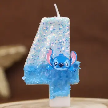 New Anime Lilo & Stitch 0-9 Number Candle Cute 3D Kawaii Stitch Cartoon Character Party Cake Plug-in Birthday Cake Decoration