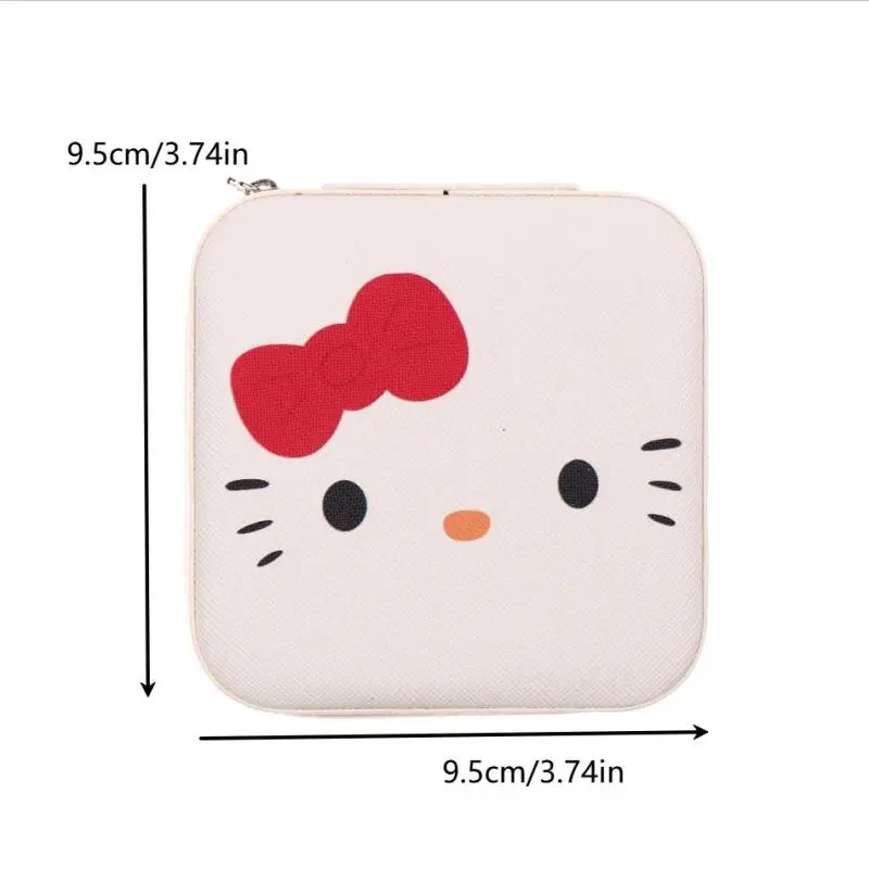 Sanrio Hello Kitty Jewelry Case Boxes Display Travel Portable Jewelry Box Leather Storage Joyeros Organizador De Joyas