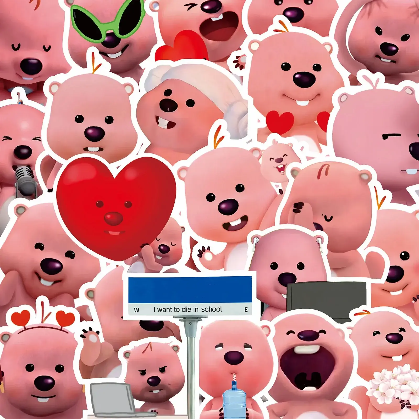 100PCS Cute Loopy Stickers Anime Diary Decal DIY Cartoon Skateboard Laptop Motorcycle Waterproof Cool Sticker Pack Kids Toy