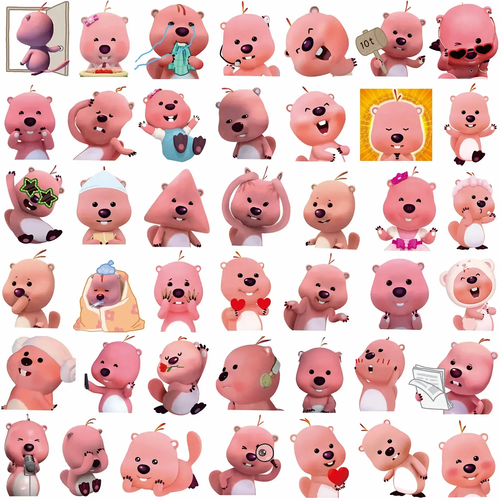 100PCS Cute Loopy Stickers Anime Diary Decal DIY Cartoon Skateboard Laptop Motorcycle Waterproof Cool Sticker Pack Kids Toy