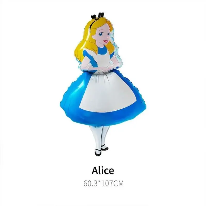 35Pcs Alice in Wonderland Large Poker 40inch Number Balloon Set Blue Girl's Gifts Birthday Party Decoration Baby Shower Supplies