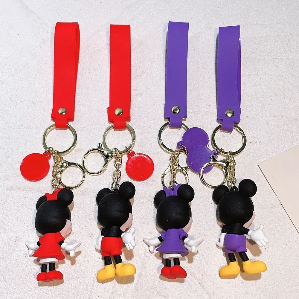 Disney Anime Mickey Keychain Cartoon Stitch Cute Minnie Keyring Student Bag Hanging All-match Car Key Chain Christmas Gifts