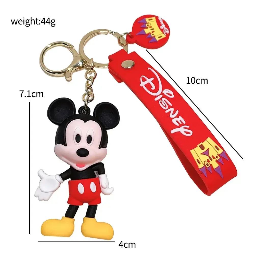 Disney Anime Mickey Keychain Cartoon Stitch Cute Minnie Keyring Student Bag Hanging All-match Car Key Chain Christmas Gifts