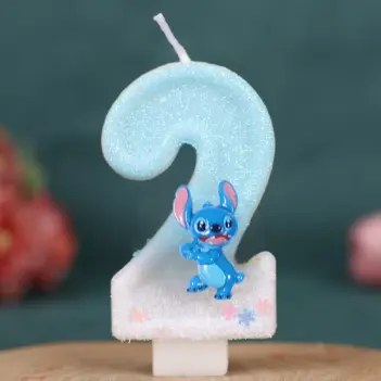 New Anime Lilo & Stitch 0-9 Number Candle Cute 3D Kawaii Stitch Cartoon Character Party Cake Plug-in Birthday Cake Decoration