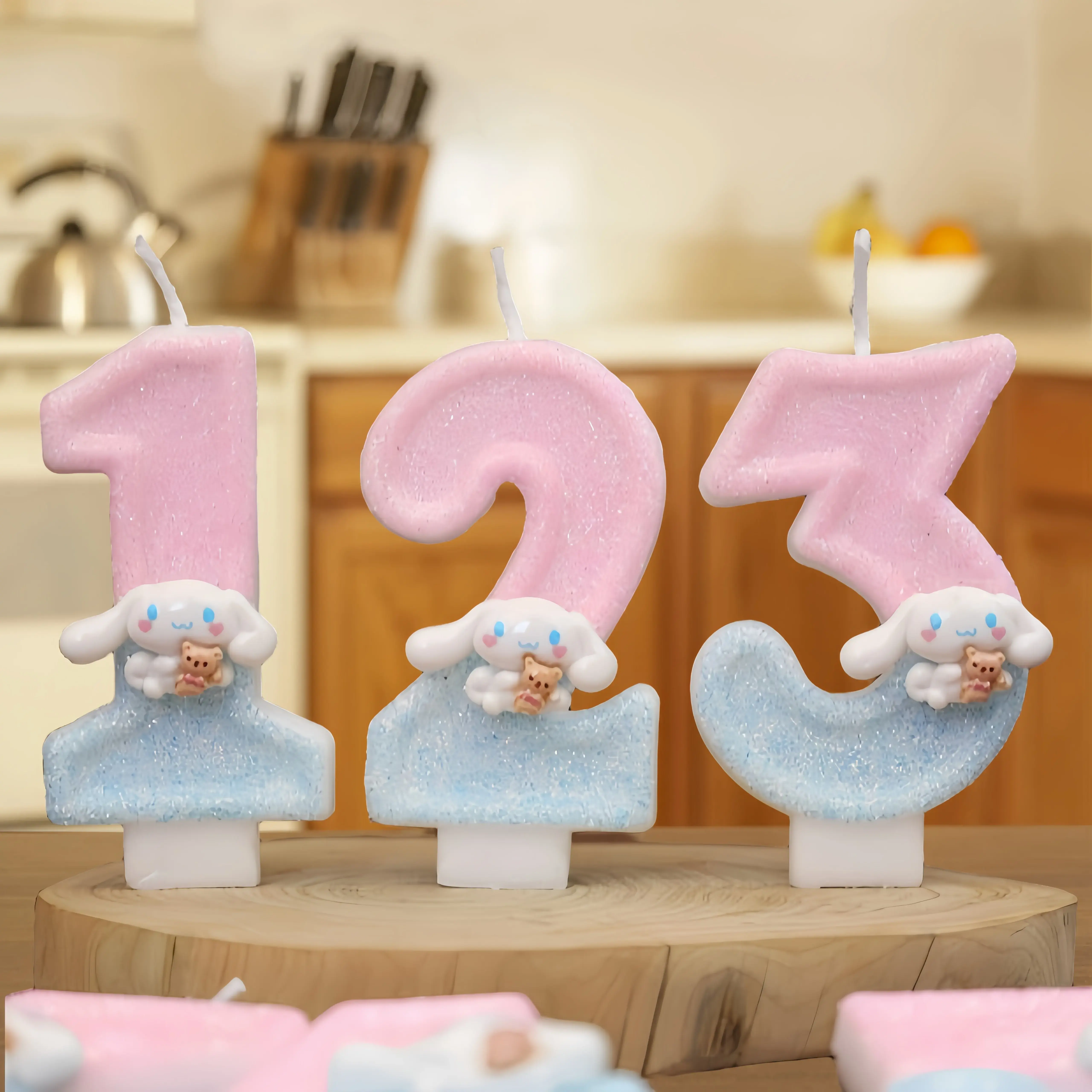 Sanrio 0-9 Number Candle Cute Cinnamoroll dog 3D Kawaii Cartoon Character Party Cake Plug-in Birthday Cake Decoration ﻿Gifts