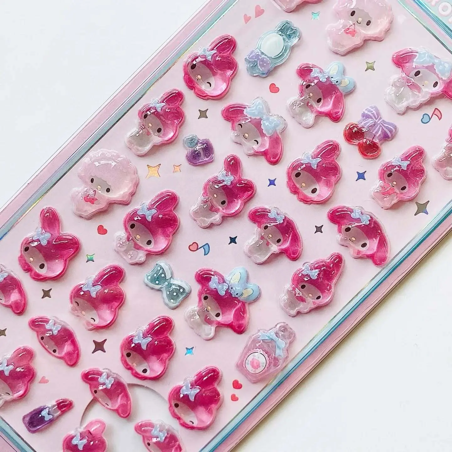 Anime Hellokitty Hangyodon Cinnamoroll 3Dtransparent Jelly Sticker Crystal Decorative Stickers Children's Phone Casesdiy Toys