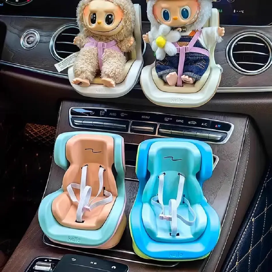 15-17cm Car Doll Seat For Labubu Doll Safety Seat Cute Doll Air Outlet  Decoration Mini Safety Seat Car Interior Decoration