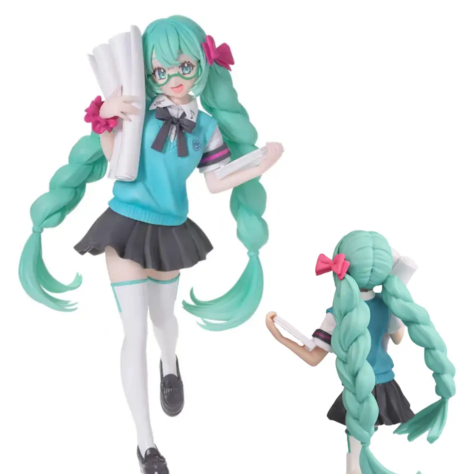 Student Girl Hatsune Miku Anime Figure Fashion Subclture Miku Action Figure Room Decorations PVC Collection Model Doll Toys