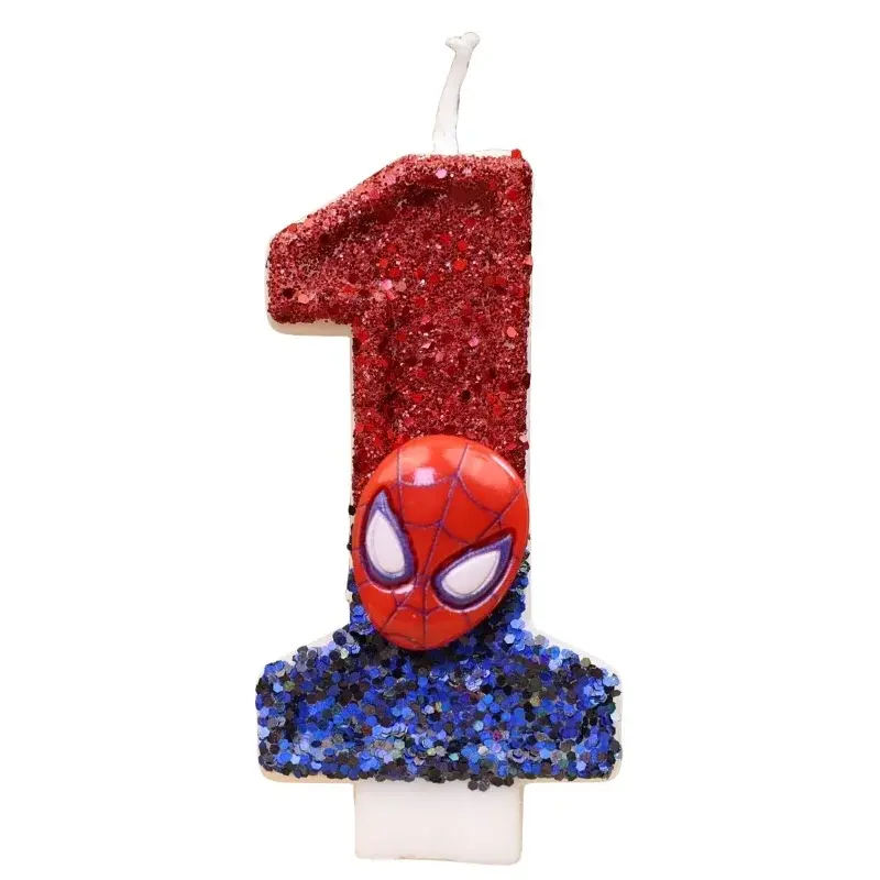 Superhero SpiderMan Fun Figure Candle Cute Cartoon Pattern 0-9 Party Birthday Candle Cake Decoration Children Party Gift