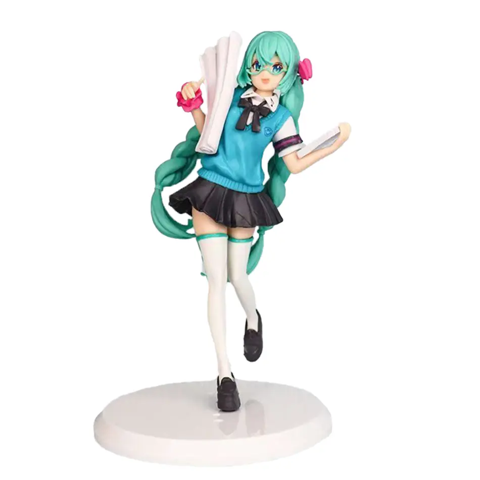 Student Girl Hatsune Miku Anime Figure Fashion Subclture Miku Action Figure Room Decorations PVC Collection Model Doll Toys