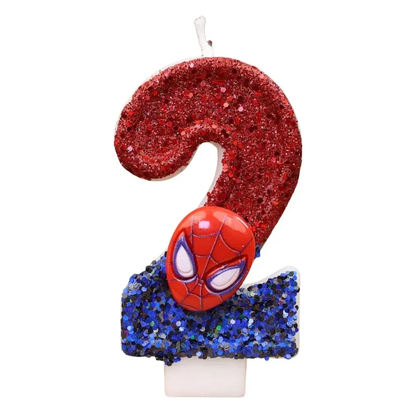 Superhero SpiderMan Fun Figure Candle Cute Cartoon Pattern 0-9 Party Birthday Candle Cake Decoration Children Party Gift