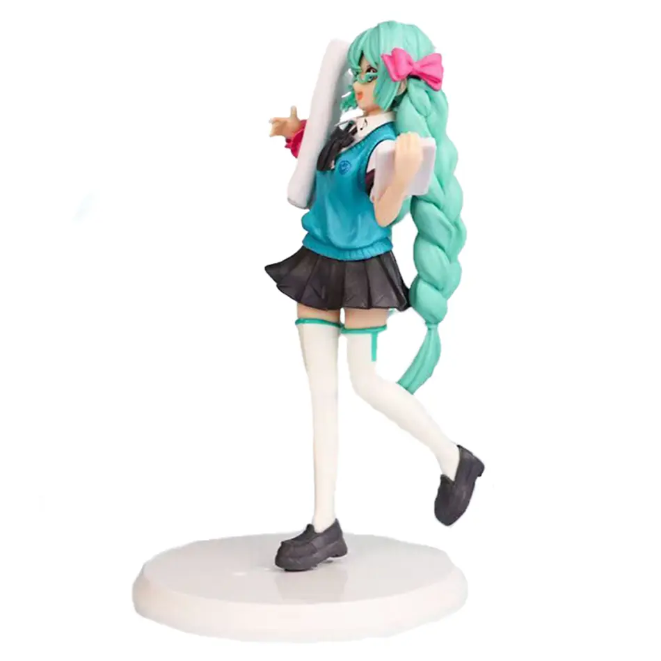 Student Girl Hatsune Miku Anime Figure Fashion Subclture Miku Action Figure Room Decorations PVC Collection Model Doll Toys