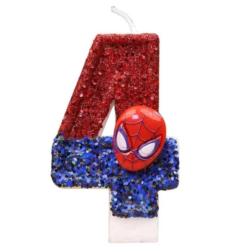 Superhero SpiderMan Fun Figure Candle Cute Cartoon Pattern 0-9 Party Birthday Candle Cake Decoration Children Party Gift