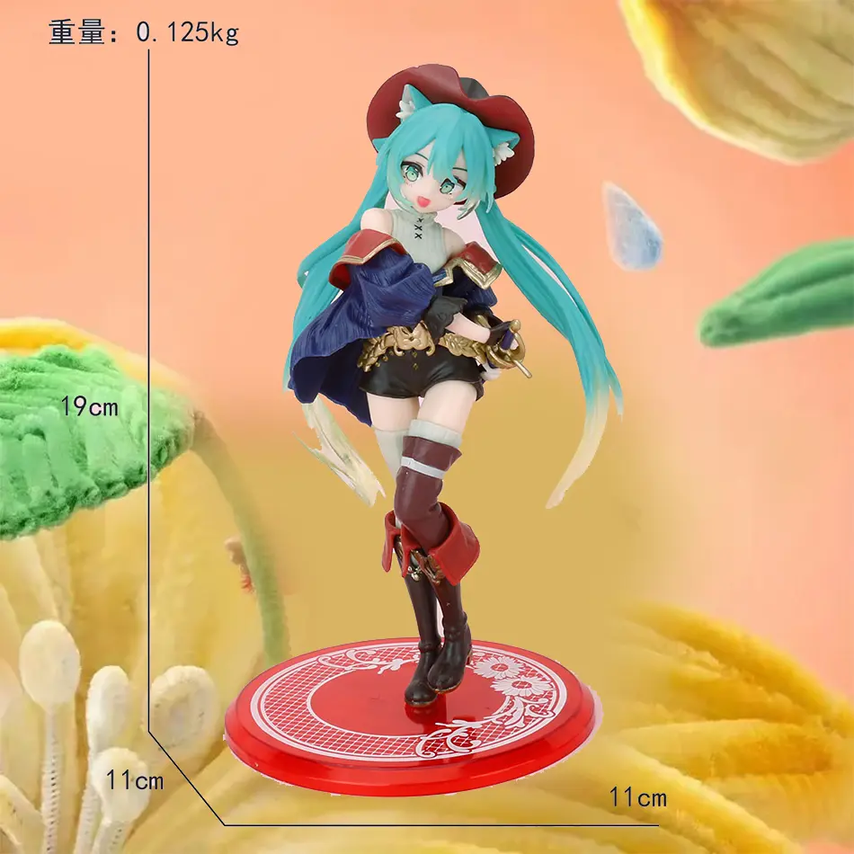 Anime Hatsune Miku Figure Fairy Tale Wonderland Hatsune Miku Puss in Boots Kawaii Action Figures Adult Collection Model Toy Gift