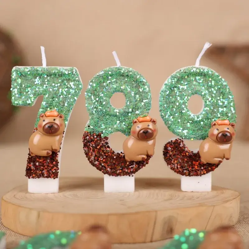 Kapibala Cute Fashion Creative Number 0-9 Birthday Cake capybara Candle Gifts Decoration Handmade Birthday Boys Happy Party