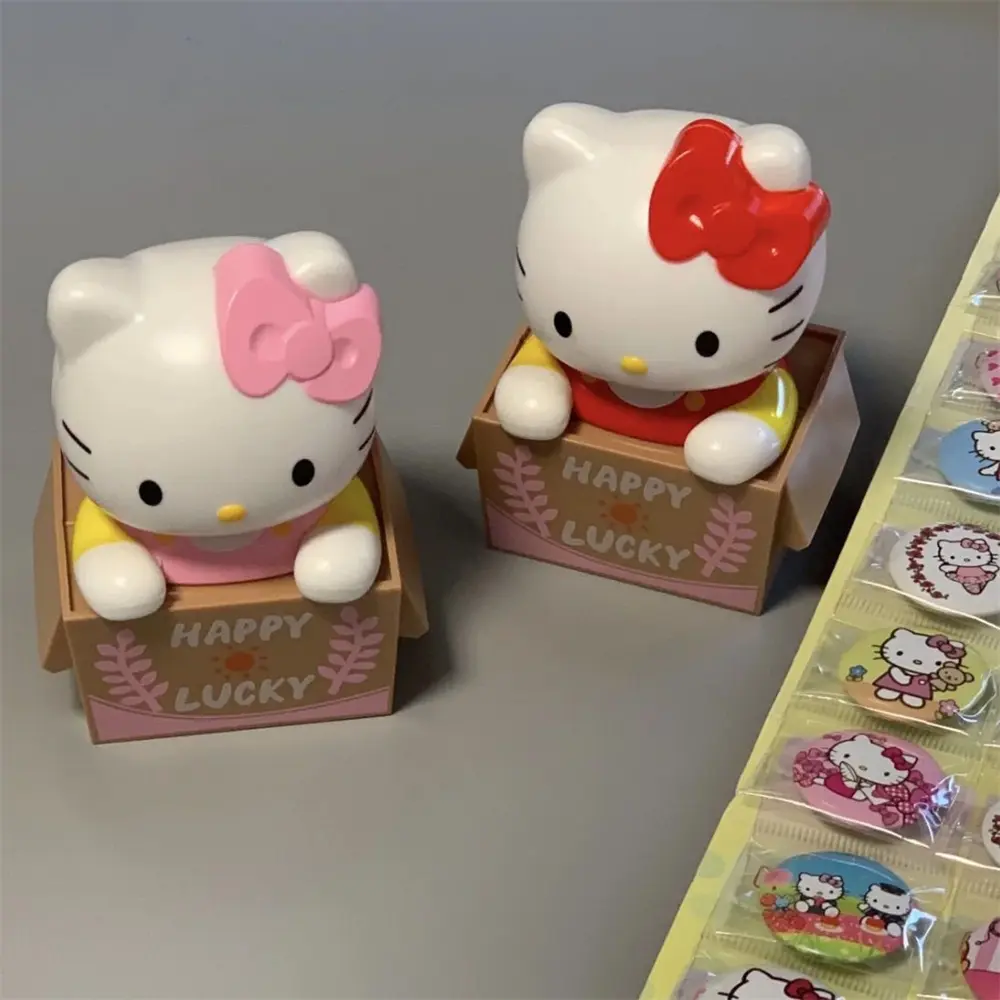 Sanrio Retro Japanese Cute and Fun Classic Kimono HelloKitty Solar Shake Head Doll Desktop Car Decoration Girls Birthday Gifts