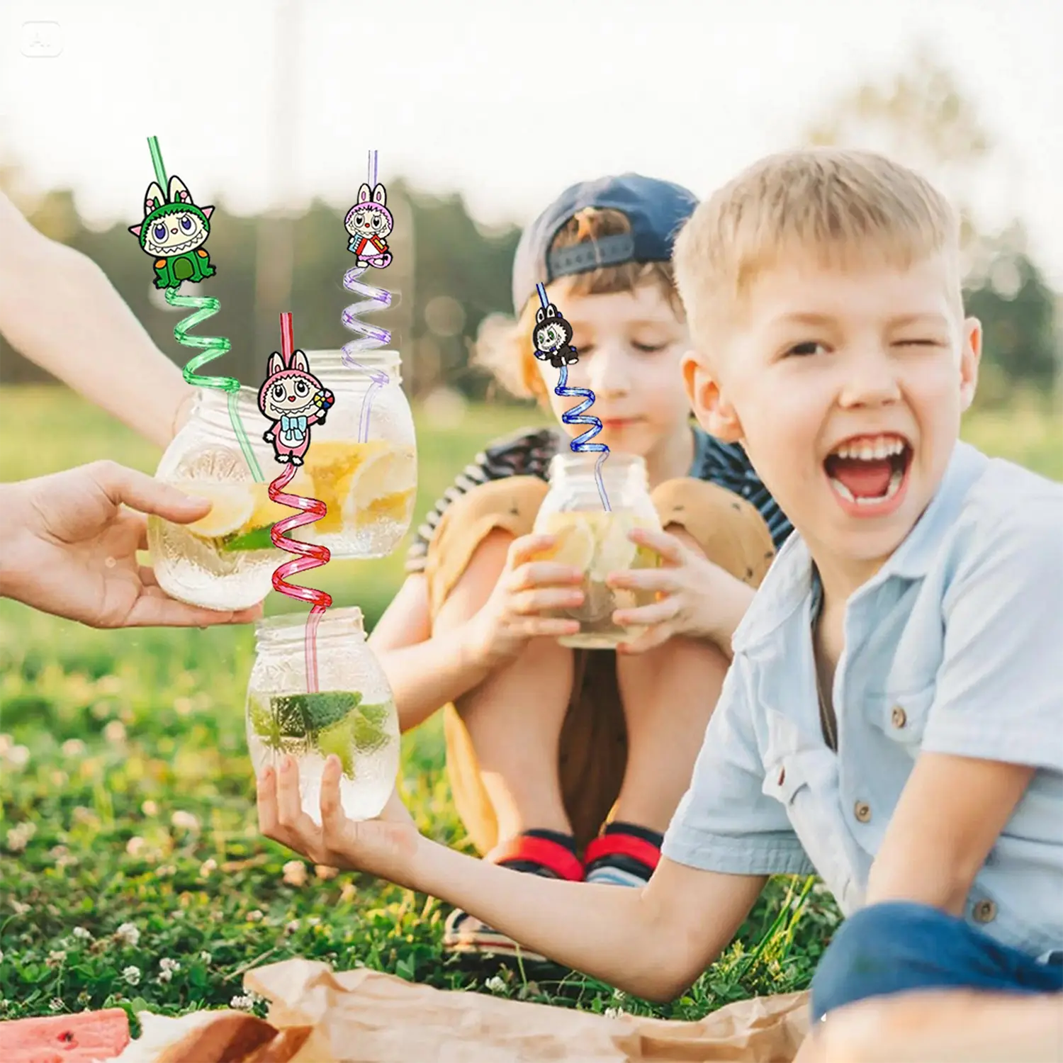 BuBu Reusable Drinking Straws Party Supplies Party Favors Animals Bubu Straws for Kids Birthday Party Decoration