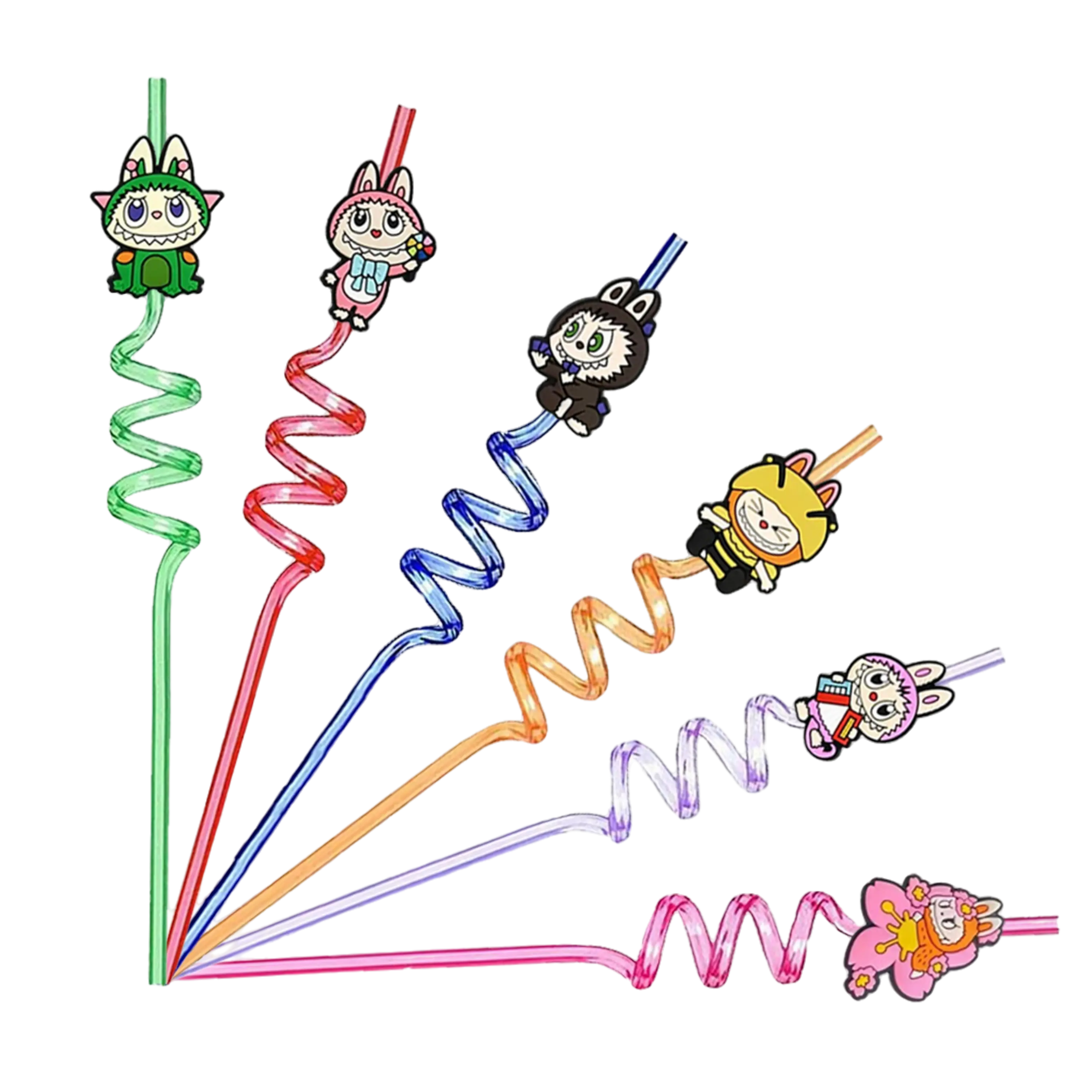 BuBu Reusable Drinking Straws Party Supplies Party Favors Animals Bubu Straws for Kids Birthday Party Decoration