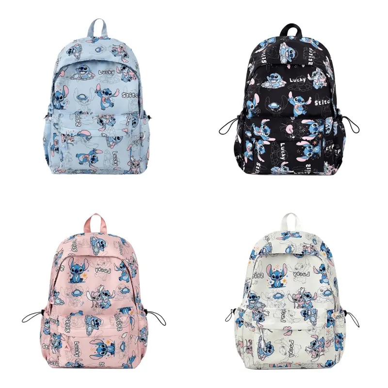 Cute Disney Stitch Schoolbag Anime Cartoon Stitch Backpack High-Capacity Schoolbag Traveling Bag Holiday Gifts