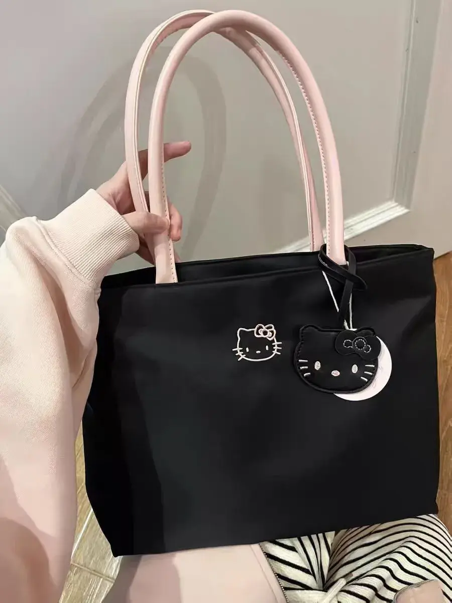 INS Cute Cartoon Hellokitty Embroidered Shoulder Bag Fashion Large Capacity Girl Daily Commuting Storage Crossbody Bag WomenGift