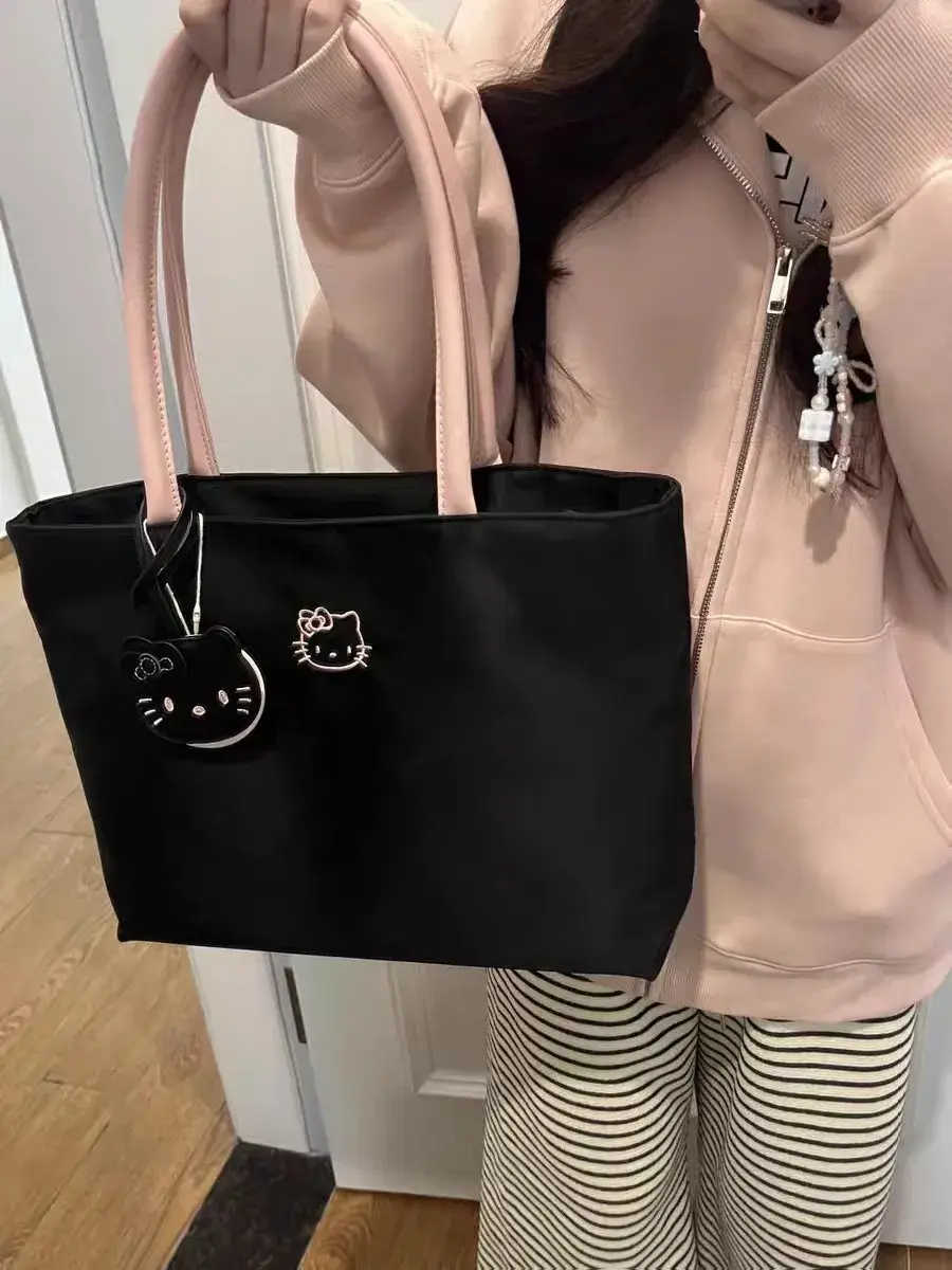 INS Cute Cartoon Hellokitty Embroidered Shoulder Bag Fashion Large Capacity Girl Daily Commuting Storage Crossbody Bag WomenGift