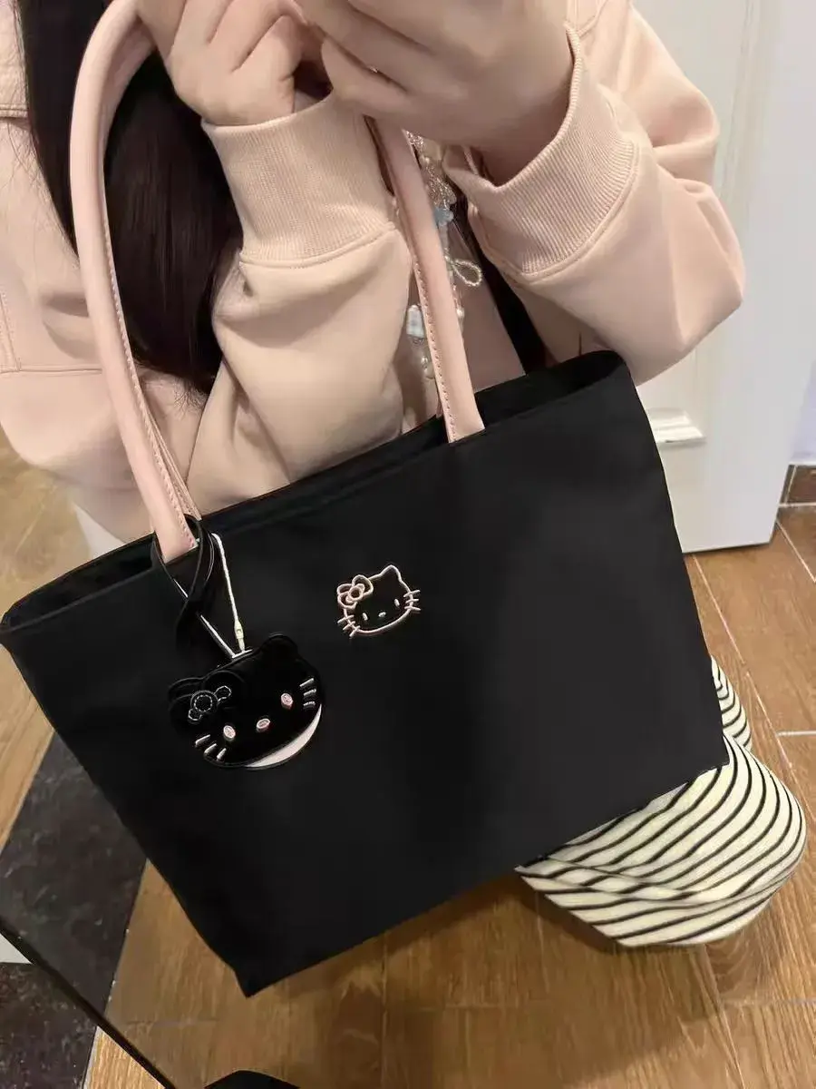 INS Cute Cartoon Hellokitty Embroidered Shoulder Bag Fashion Large Capacity Girl Daily Commuting Storage Crossbody Bag WomenGift
