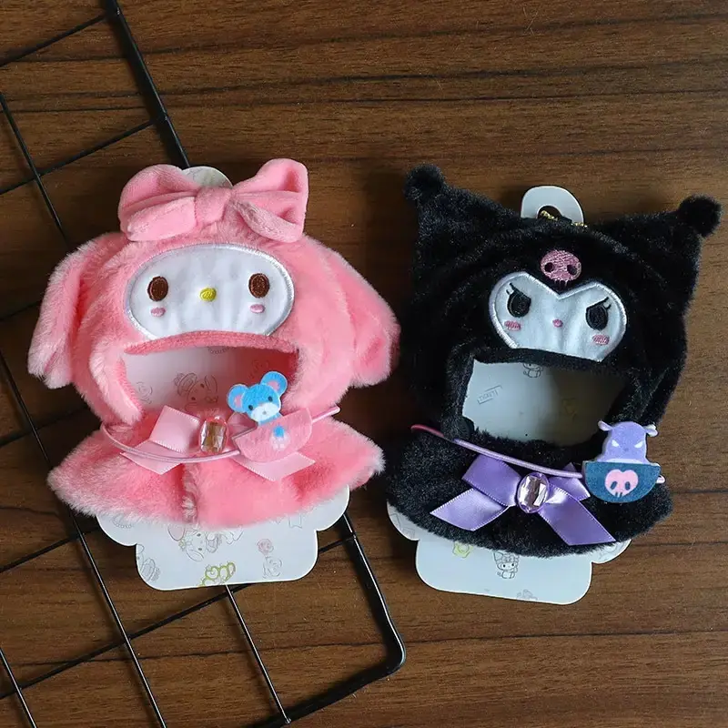 15cm Sanrios Cute Plush Doll'S Clothes Cape Skirt Suit Sitting Party Hello Kitty Kuromi Clothes Monsters Vinyl Labubu clothes