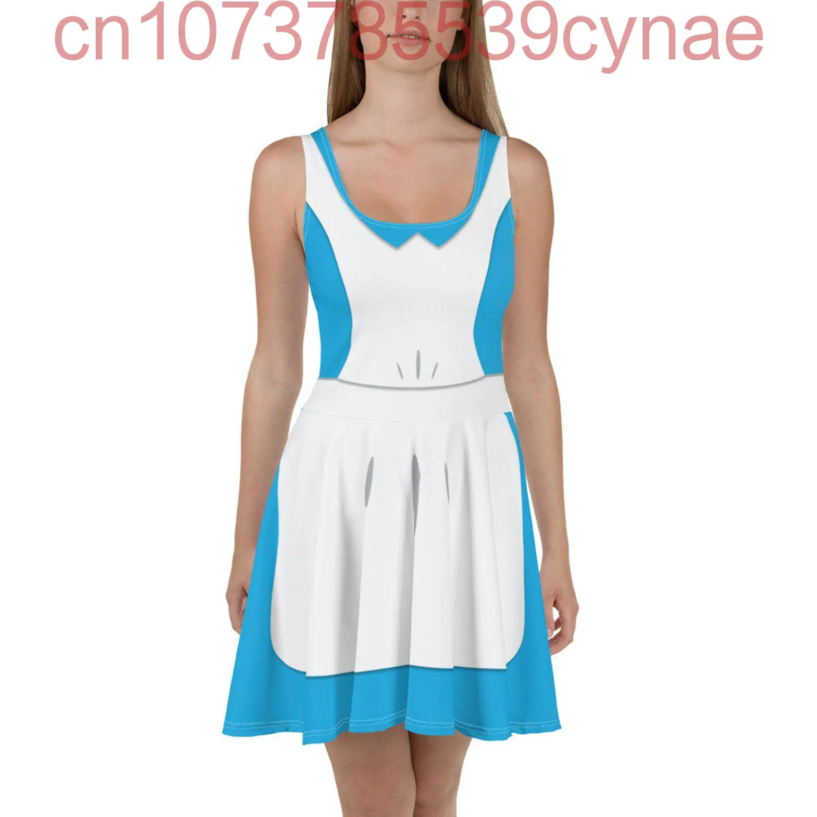 Alice in Wonderland 3D Cosplay Costume Skater Dress Disney Summer 3D Print Clothing Cartoon Women's Beach Dress Cute Sexy Sling